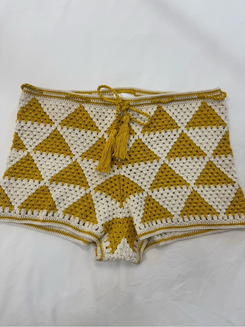 ANNA KOSTUROVA CROCHET  MAIJA HIGH WAISTED SHORTS XS
